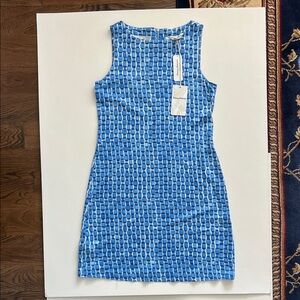 Tommy Bahama Blue Patterned Sleeveless Dress